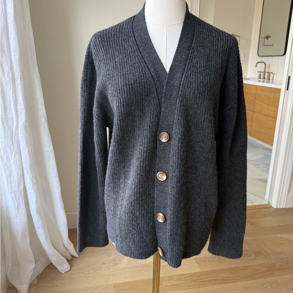 Quince Mongolian Cashmere Cardigan XS Gray - Picture 6 of 10